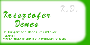 krisztofer dencs business card
